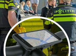 Bicicletas da policia holandesa com suportes para smartphone da SKS Germany