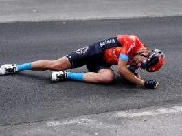 Vídeo da violenta queda de Mikel Landa no final da 5ª etapa do Giro d’Italia